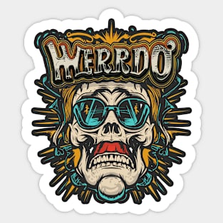 Weirdo Typography | Skull Background with Creepy Letters Sticker